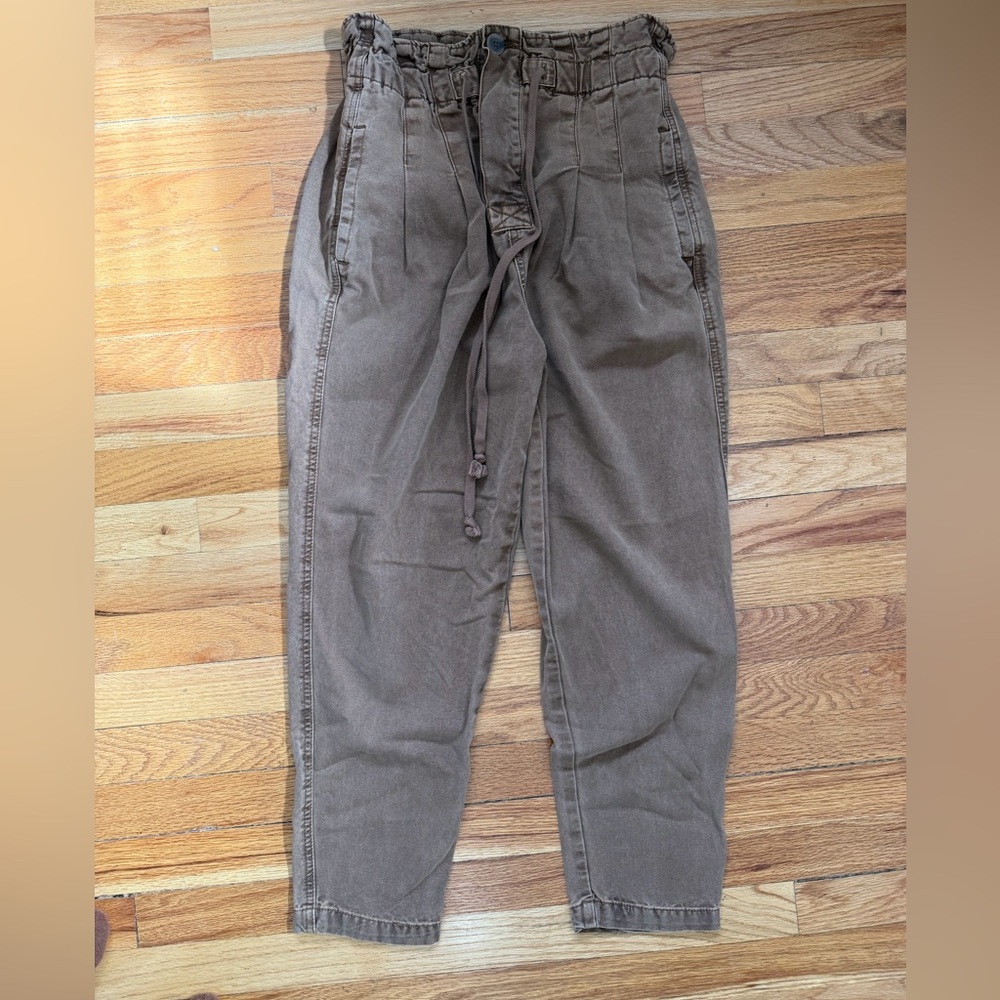 Free People Margate Pleated Paperbag Waist Trousers.